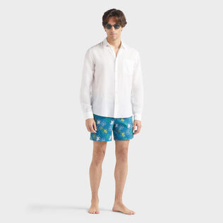 Oursins Badeshorts mit Stickerei für Herren Peacock Details Ansicht 1