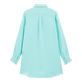 Solid Hemdkleid aus Leinen für Damen Lagune Rückansicht