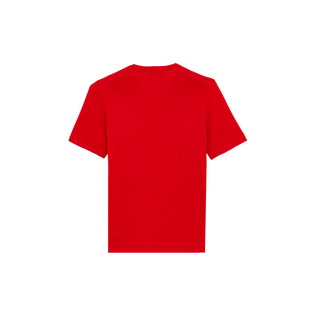 Jacquard Turtle T-Shirt aus Seide Baumwolle für Herren Mohnrot Rückansicht