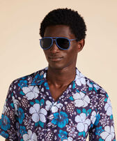 Wood Aviator Sunglasses Solid - VBQ x Shelter Storm front worn view