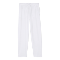 Men Terry Pants Solid White 正面图