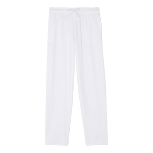 Men Terry Pants Solid White front view