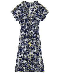 Women Others Printed - Women Maxi Dress Hidden Fishes - Vilebrequin x Poupette St Barth, Purple blue front view