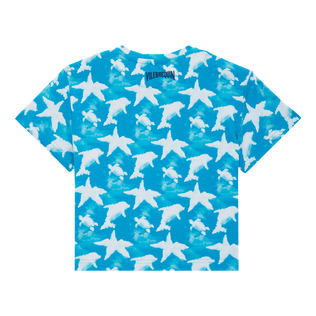 Camiseta de algodón con estampado Clouds para niño Hawaii blue vista trasera