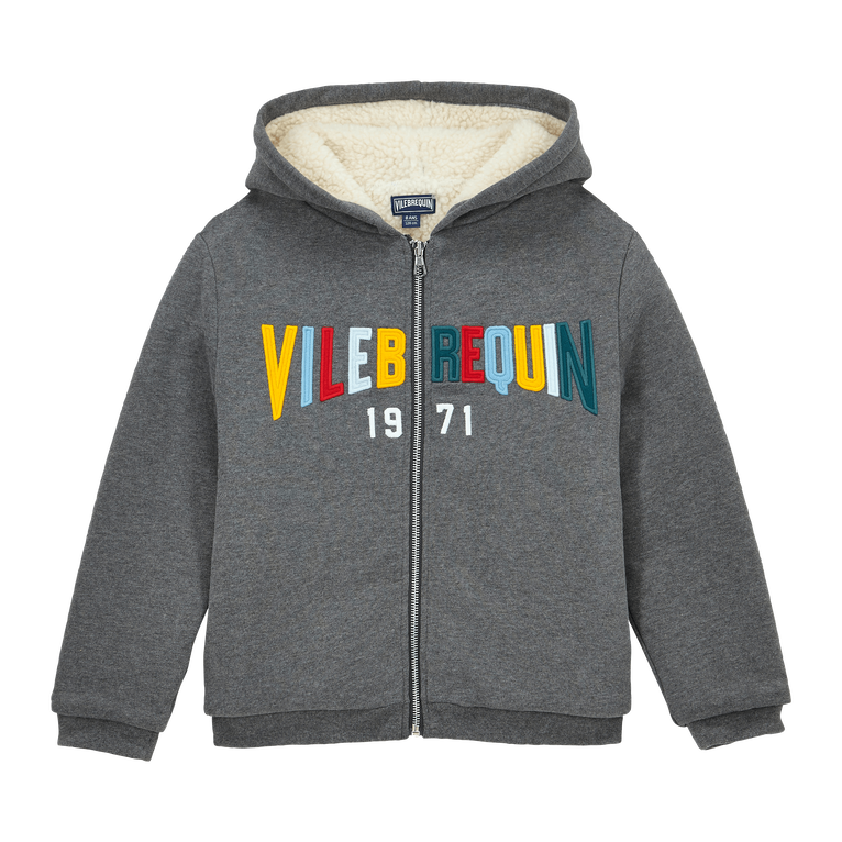 Sudadera Con Capucha, Cremallera Delantera Y Estampado Multicolor Vbq Para Niño - Sweatshirt - Gatty - Blanco