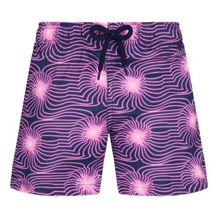 Bañador ultraligero y plegable con estampado Hypno Shell para niño Azul marino vista frontal