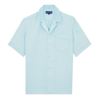 Camisa de bolos de lino con tinte mineral para hombre