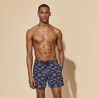 Men Swim Shorts Embroidered Hermit Crabs - Limited Edition Navy front worn view