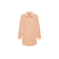 女士纯色亚麻衬衫裙 Blush 正面图