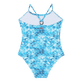 Maillot de bain une pièce fille Flowers Tie & Dye Bleu marine vue de dos