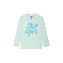 Boys Long Sleeves Rashguard Solid Blue note front view