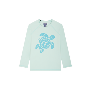 Boys Long Sleeves Rashguard Solid Blue note front view