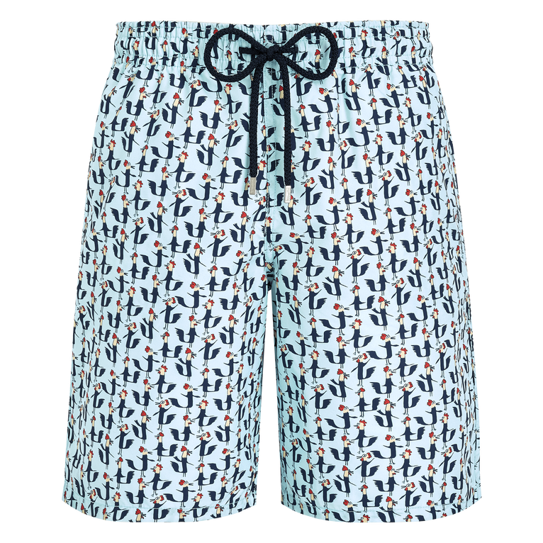 Men Long Swim Shorts Cocorico ! - Okoa - Blue - Size XXL - Vilebrequin