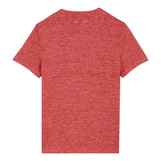 T-shirt in jersey di lino tinta unita Red heather vista posteriore