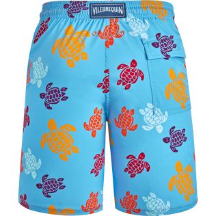 男士 Tortues Multicolores 长款弹力游泳短裤 Flax flower 后视图