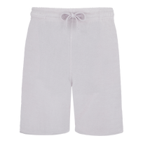 Unisex Terry Bermuda Shorts Solid Hydrangea front view