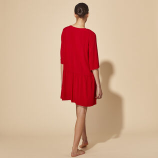 Women Short Dress Plumetis Moulin rouge back worn view