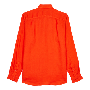 Camisa de lino lisa para hombre Nispero vista trasera