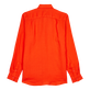 Camisa de lino lisa para hombre Nispero vista trasera