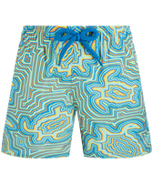 Boys Swim Shorts Ultra-light and Packable Tortues Hypnotiques Thalassa front view