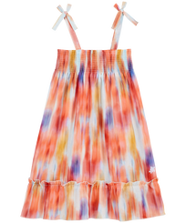 Girls Cotton Dress Ikat Flowers Multicolores vista frontal