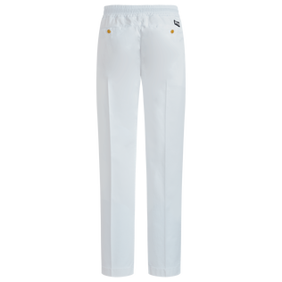 Pantalón en algodón tencel de color liso para hombre Blanco vista trasera