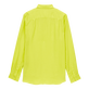 Camisa de lino lisa para hombre Jengibre vista trasera