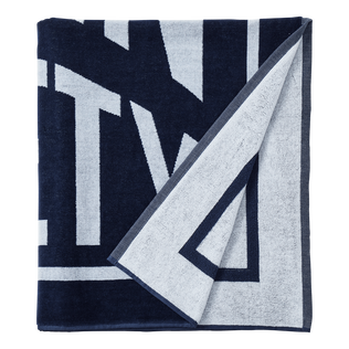 Logo Beach Towel - Vilebrequin x Highsnobiety Deep blue back view