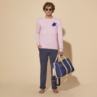 Men Cotton Modal Jogger Pants Navy details view 1