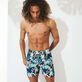 Men Swim Trunks Californian Pool Dogtown - Vilebrequin x Highsnobiety Blue note front worn view