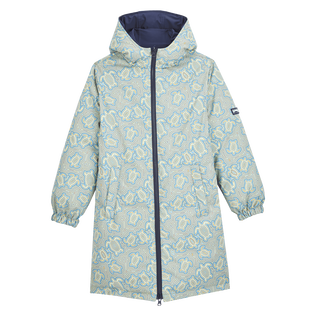 Boys Long Reversible Parka Tortues Hypnotiques Navy front view
