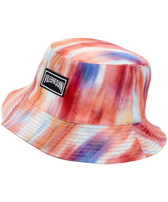 Cappello donna in lino Ikat Flowers Multicolore vista frontale