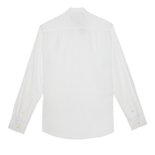 Camisa ligera unisex en gasa de algodón de color liso Blanco vista trasera