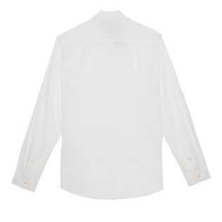 Camicia unisex leggera in voile di cotone tinta unita Bianco vista posteriore