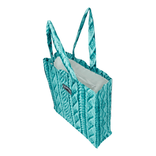 Linen Aran Knit Unisex Tote Bag Thalassa details view 1