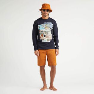 Men Tencel Gabardine Bermuda Shorts Caramel details view 1