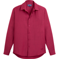 Camisa de lana en color liso para hombre Morado vista frontal
