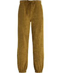 Unisex Terry Pants Solid Bark front view