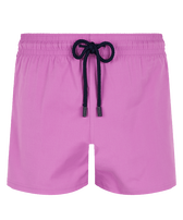 Costume da bagno corto uomo stretch e aderente a tinta unita Pink dahlia vista frontale