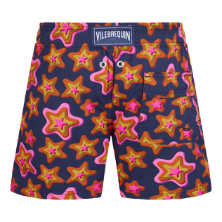 Boys Stretch Swim Trunks Stars Gift Navy back view