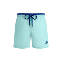 Men Swim Shorts Bicolor Blue note front view