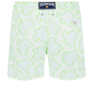 Men Swim Trunks Embroidered 2017 Tortues Hypnotiques - Limited Edition Lemongrass back view