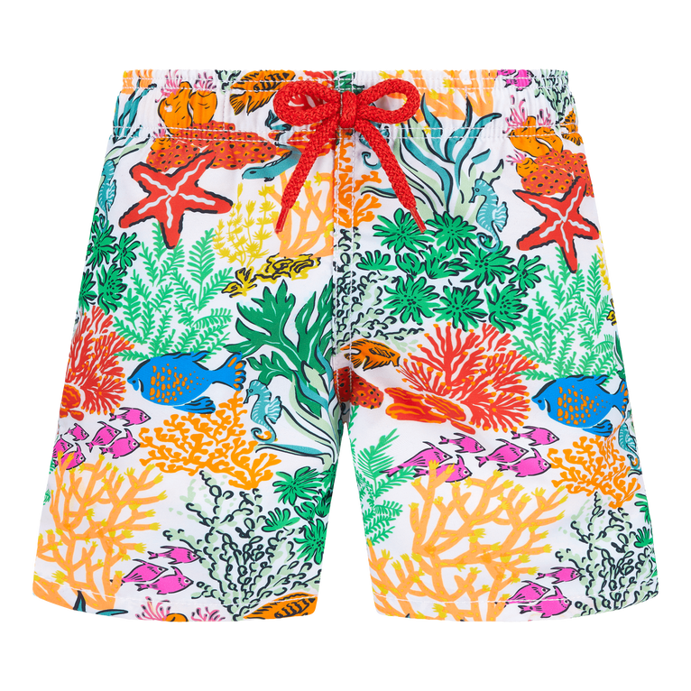 Fonds Marins Multicolores Badeshorts Für Jungen - Jim - Weiss