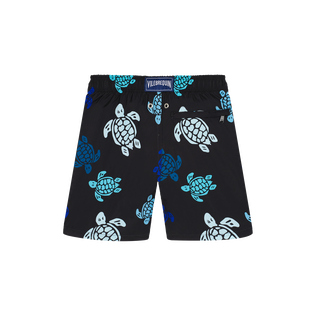 Pantaloncini mare uomo ultraleggeri e ripiegabili Tortues Multicolores Nero vista posteriore