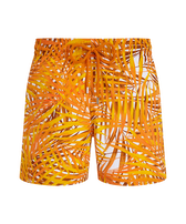Men Stretch Short Swim Shorts Palm Leaves Mango front view
