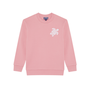 Kids Crewneck Sweatshirt Embroidered Turtle Boudoir front view