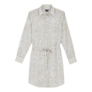 Chemisier donna in voile di cotone Dentelles Bianco vista frontale