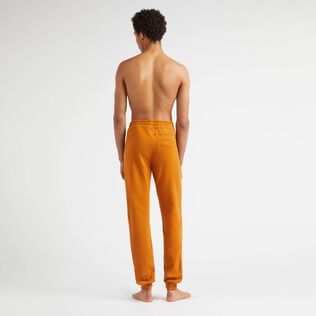 Men Jogger Cotton Pants Solid Caramel back worn view
