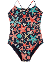 Holistarfish Badeanzug für Mädchen Marineblau Vorderansicht