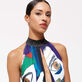 Maillot de bain décolleté une pièce femme Envoûtement - Vilebrequin x Deux femmes noires Purple blue vue de détail 3